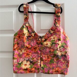 Zara Multicolor Floral Crop Top